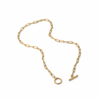 18K gold-plated link choker necklace in stainless steel – product photo