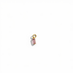  pink baguette crystal charm with gold-plated loop.