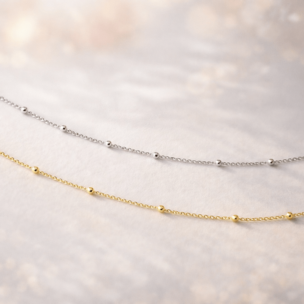 Bead Chain Necklace — Stainless Steel (Gold or Silver) - OMŌN