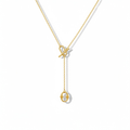 Oval Pendant Toggle Necklace – front view on white background, oval pendant and toggle clasp