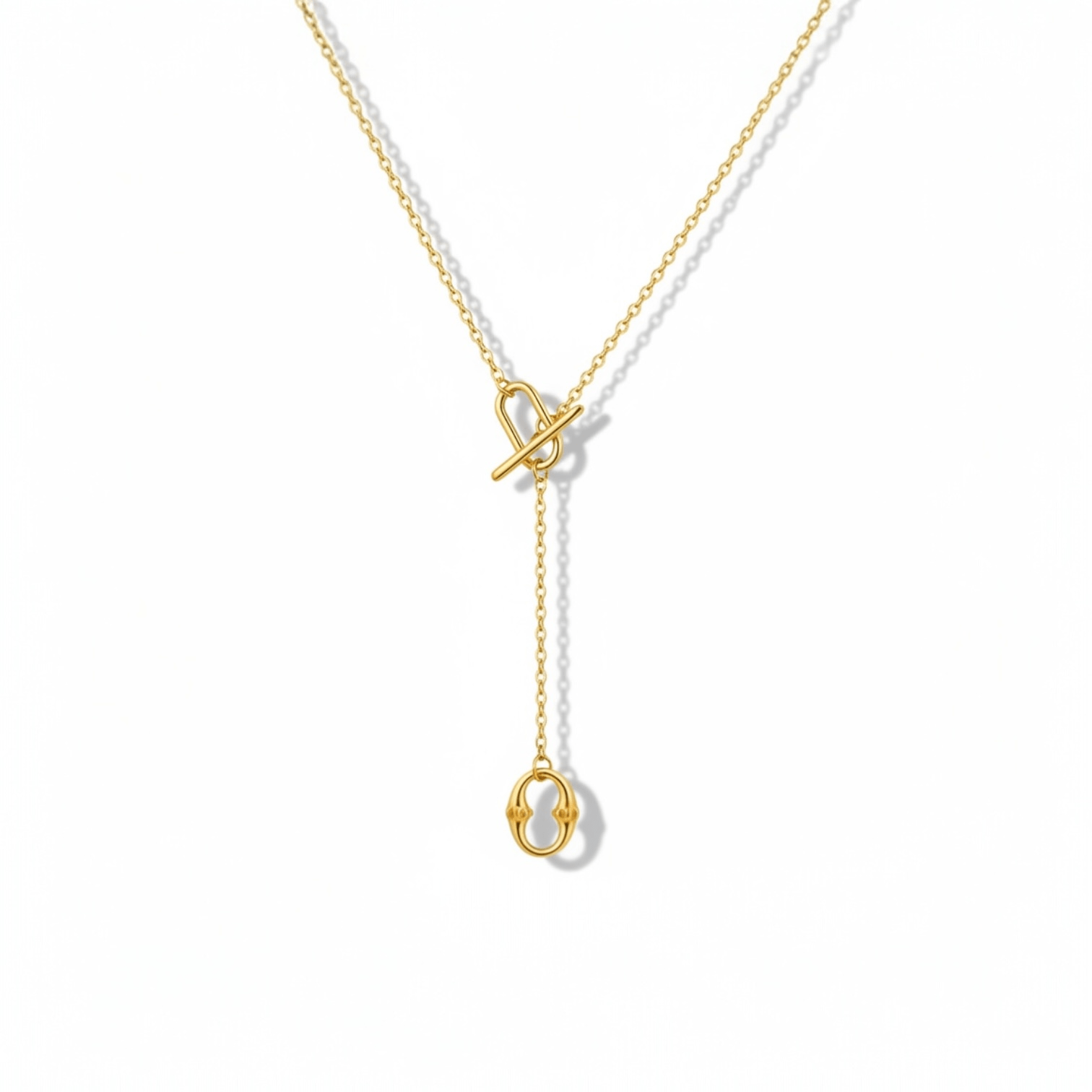 OMŌN 18K gold-plated stainless steel chain necklace - front toggle detail