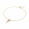 Charm Link Necklace in 18K gold-plated stainless steel with cross charm on white background