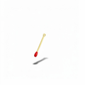 Flame matchstick charm pendant silver tone front view