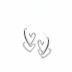 Fluid Heart Silver Earrings - OMON