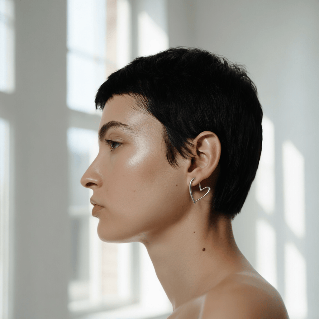 Fluid Heart Silver Earrings - OMON