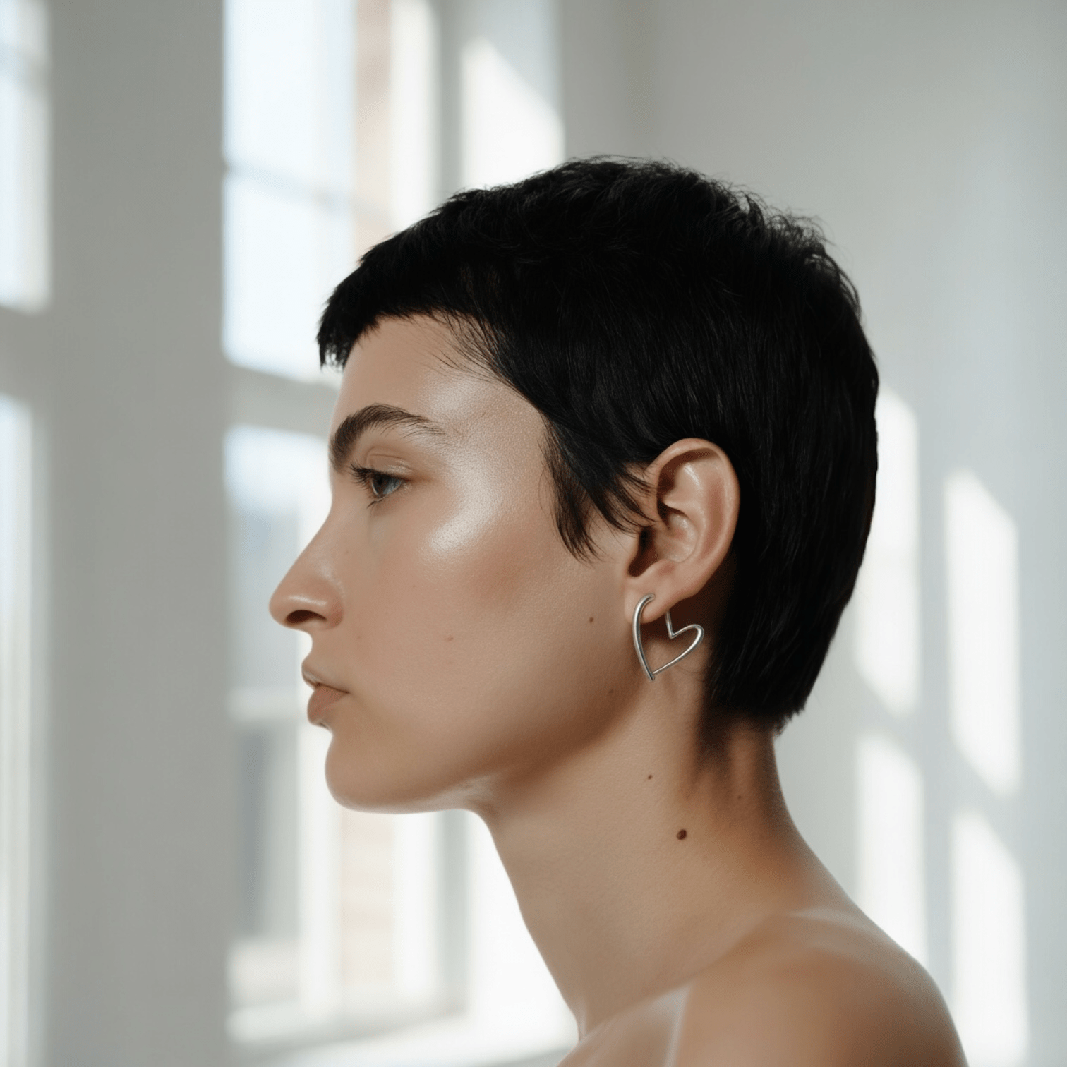 Fluid Heart Silver Earrings - OMON