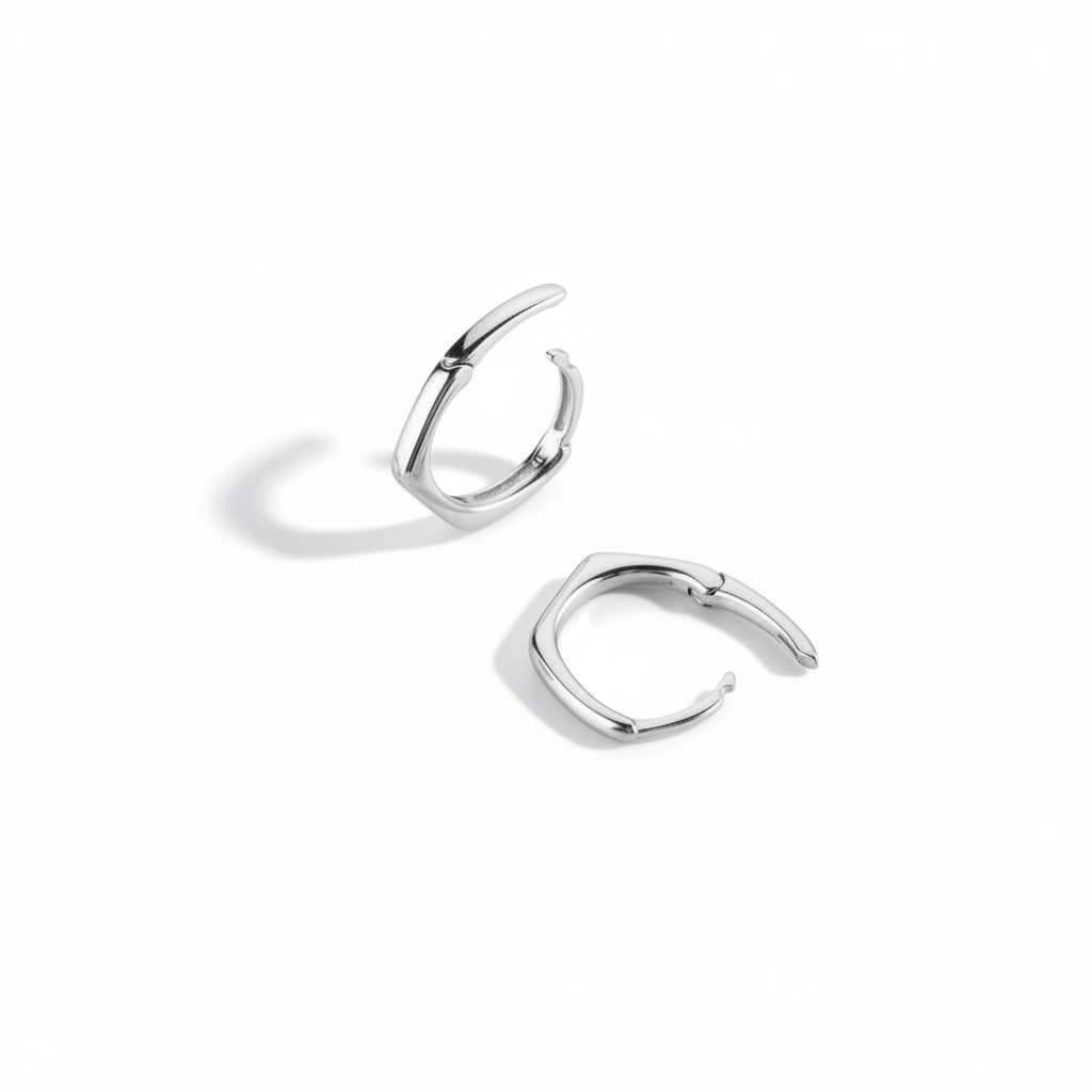Freshwater Pearl Drop Stainless Steel Hoop Earrings 925 Silver, 18 Gold plated - OMON