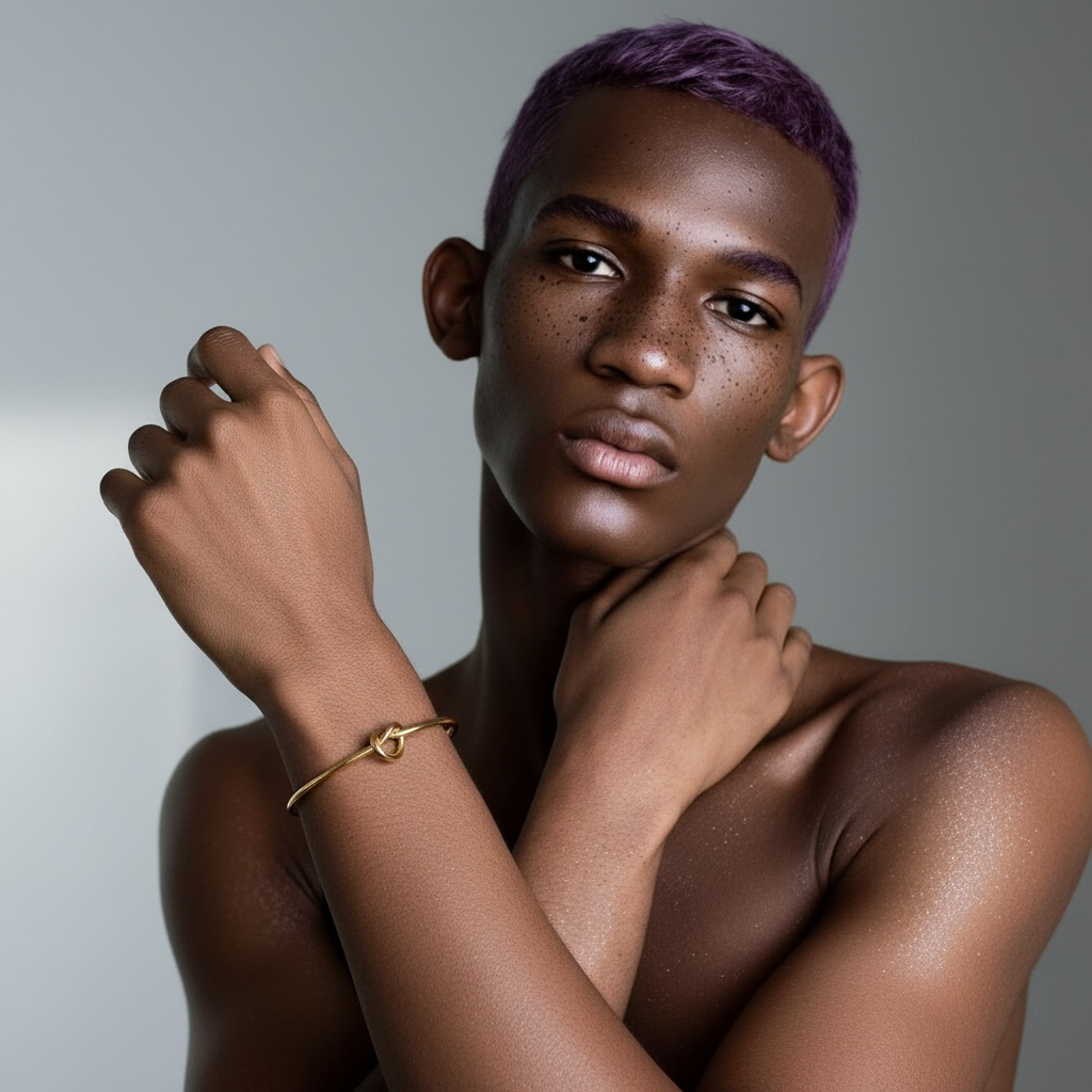 Close-up of the gold knot cuff bracelet showing the smooth 18K gold-plated finish