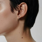 Koi fish cartilage earring, worn on ear cartilage side view