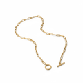 Link Choker Necklace 18K gold-plated stainless steel front view