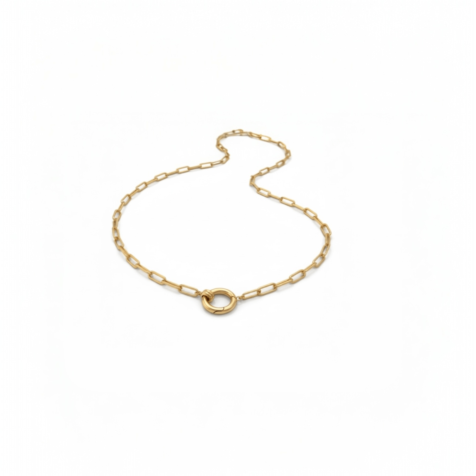 O-Ring Link Chain Necklace in 18K Gold-Plated Stainless Steel — product photo