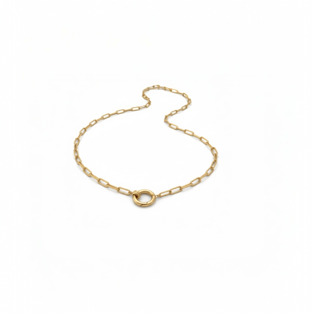 O-Ring Link Chain Necklace in 18K Gold-Plated Stainless Steel — product photo