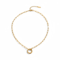 Paperclip Chain Necklace front view on white background