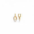 Oval Link Hoops 18K Gold-Plated earrings featuring oval-link drop detail in stainless steel.