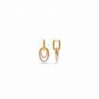 Oval Link Hoops 18K Gold-Plated earrings featuring oval-link drop detail in stainless steel.