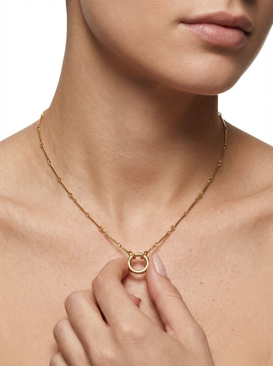 Ring Clasp Link Chain Necklace — 18K Gold - Plated Stainless Steel - OMŌN