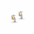 Sculptural Drop Earrings in stainless steel with 18K gold-plated finish, featuring a modern sculptural silhouette.
