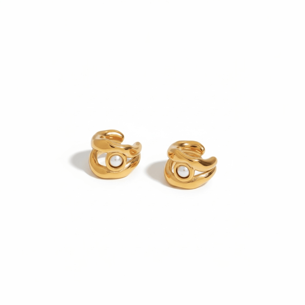 Sculptural Ear Cuff pair on white background