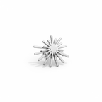Silver Sunburst Stainless Steel Stud Earrings - OMON