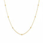 Soft Glow Beaded Chain Necklace 18k Gold Plated - OMON