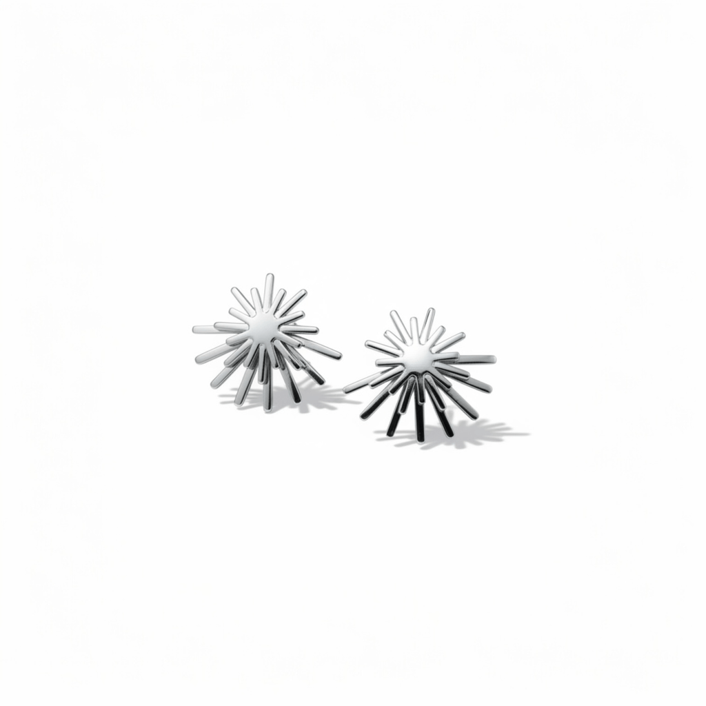 Sunburst stud earrings – product photography