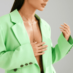 Teardrop Lariat Necklace in 18K Gold - Plated Steel - OMŌN